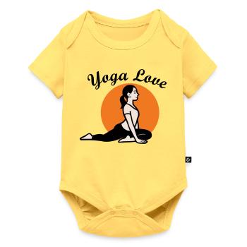 Yoga Amour - Body à manches courtes Premium Bébé - jaune pastel - Devant