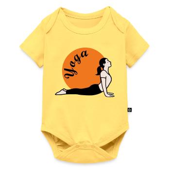 Yoga Amour - Body à manches courtes Premium Bébé - jaune pastel - Devant