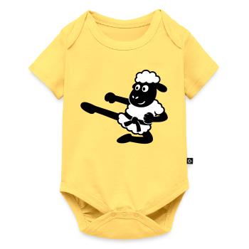 Karate Sheep - Baby Premium short-sleeve bodysuit - sky yellow - Front