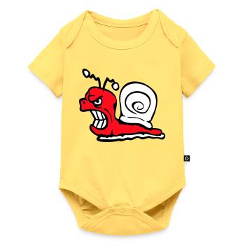 Snail Evil Angry Attack Teeth Grinding Sour - Baby Premium short-sleeve bodysuit - sky yellow - Front
