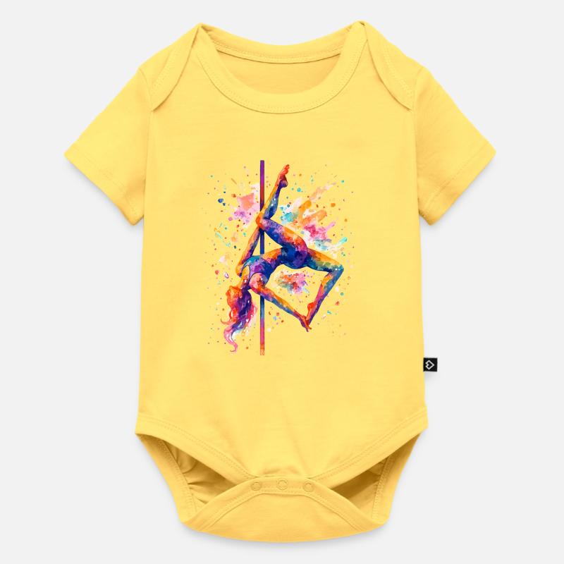 Pole Dance Pole Dancer Aquarelle Cadeau coloré - Body à manches courtes Premium Bébé - jaune pastel
