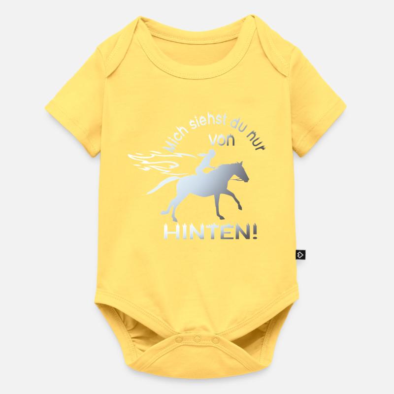 Drôle de cavalier - Vous ne me voyez que de dos - Body à manches courtes Premium Bébé - jaune pastel