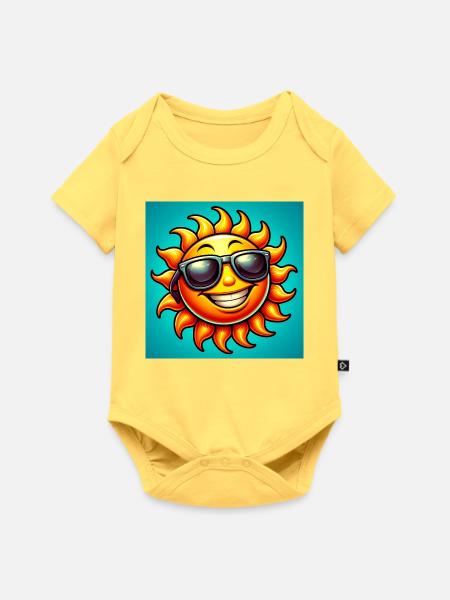 Sonne - Baby Premium Kurzarmbody - Pastellgelb