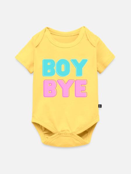 boy bye - Baby Premium Kurzarmbody - Pastellgelb
