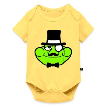 Mr Frog Sir Mr. Rich Monocle Glasses Top Hat - Baby Premium short-sleeve bodysuit - sky yellow - Front