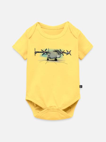 An-12 - Baby Premium Kurzarmbody - Pastellgelb