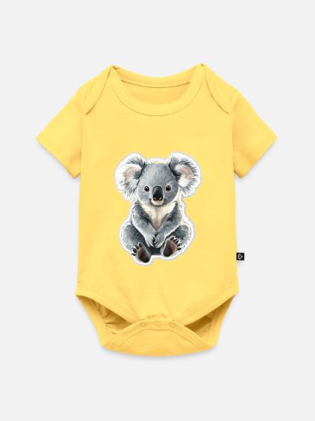 Koala - Baby Premium Kurzarmbody - Pastellgelb
