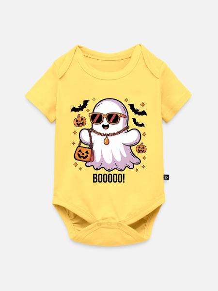 Boo! - Baby Premium Kurzarmbody - Pastellgelb