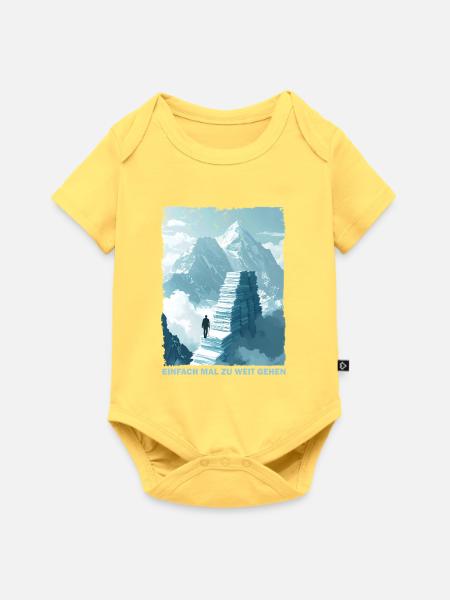 Papierstufen zum Gipfel - Baby Premium Kurzarmbody - Pastellgelb