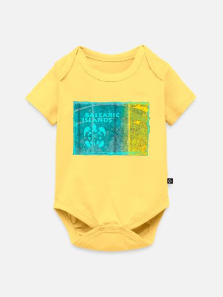 Balearische Inseln Neon Stil - Baby Premium Kurzarmbody - Pastellgelb