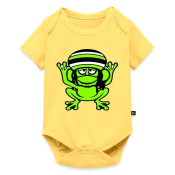 Frog Reggae Music Rasta Hair Hat Jamaica Fun - Baby Premium short-sleeve bodysuit - sky yellow - Front