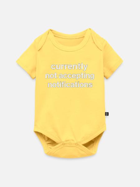 currently not accepting notifications - Baby Premium Kurzarmbody - Pastellgelb