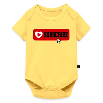 fabuleuse chaîne YouTube Icône du bouton d’abonnement - Body à manches courtes Premium Bébé - jaune pastel - Devant