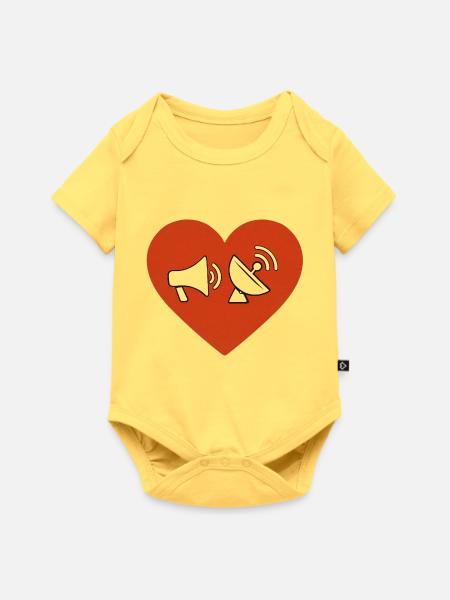 Herz der Kommunikation - Baby Premium Kurzarmbody - Pastellgelb