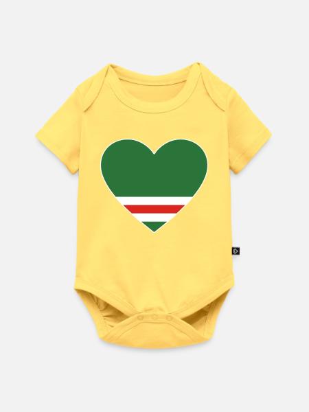 Tschetschenien Flagge Herz - Baby Premium Kurzarmbody - Pastellgelb