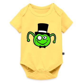 Mr. Caterpillar Top Hat Monocle Bow Tie Gentleman Empire - Baby Premium short-sleeve bodysuit - sky yellow - Front