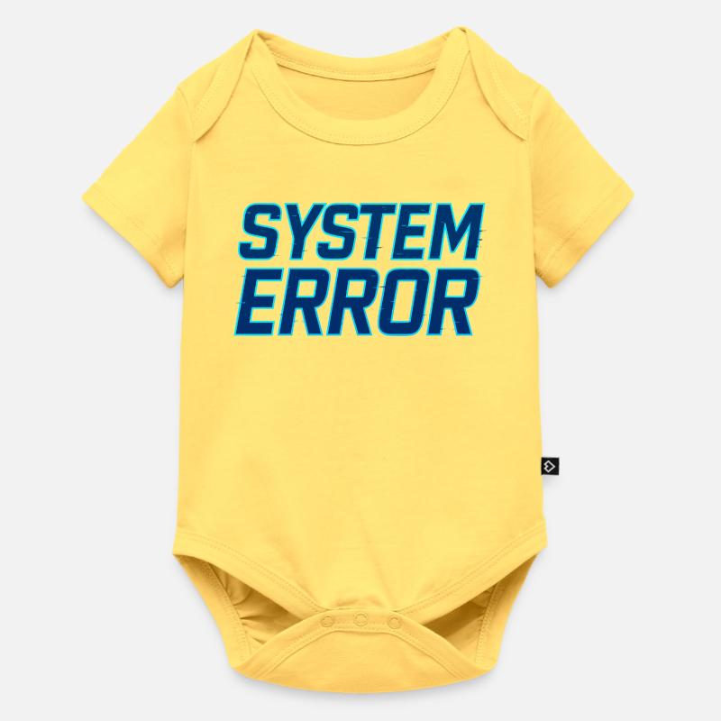 Systemfehler Glitch Design - Baby Premium Kurzarmbody - Pastellgelb