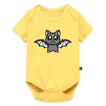 Little Cute Bat Halloween Funny Comic Cute - Baby Premium short-sleeve bodysuit - sky yellow - Front
