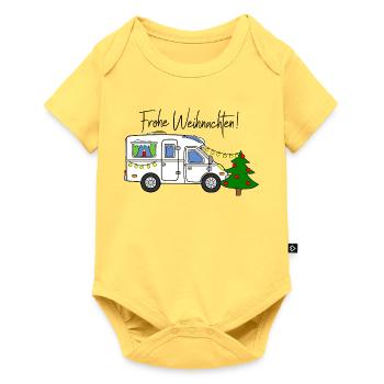 Frohe Weihnachten für Wohnmobil-Camper  - Baby Premium Kurzarmbody - Pastellgelb - Vorne