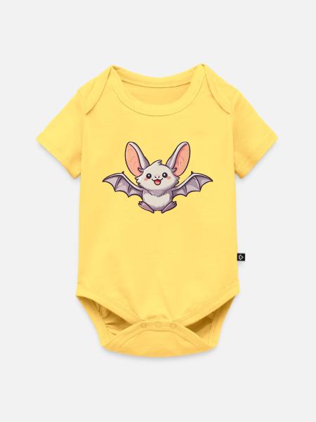 Fledermaus - Baby Premium Kurzarmbody - Pastellgelb