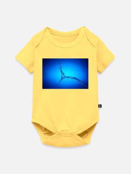 Blauer Wasserspritzer #2 - Baby Premium Kurzarmbody - Pastellgelb