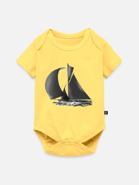 Segelboot - Baby Premium Kurzarmbody - Pastellgelb