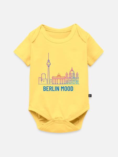Berlin Mood Neon Skyline - Baby Premium Kurzarmbody - Pastellgelb