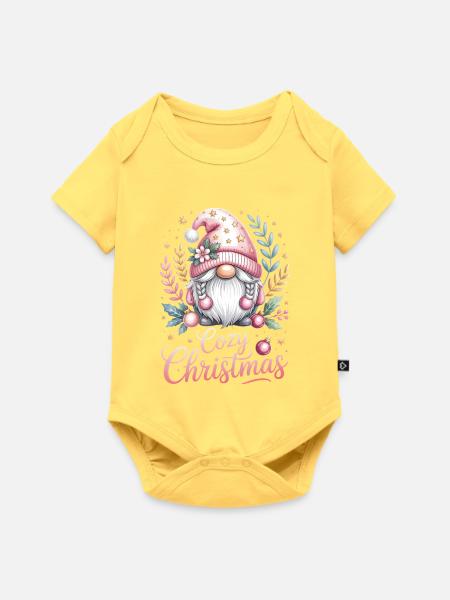 Kuscheliger Weihnachtsgnom - Baby Premium Kurzarmbody - Pastellgelb
