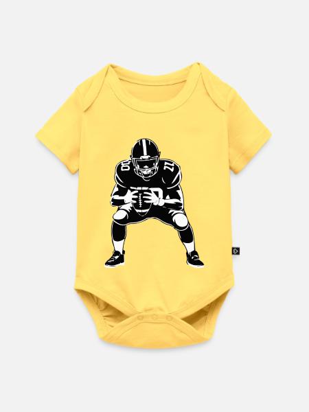 Monochrome Gridiron-Haltung - Baby Premium Kurzarmbody - Pastellgelb