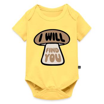 Pilz Je te trouverai Lustig Humour Spruch - Body à manches courtes Premium Bébé - jaune pastel - Devant