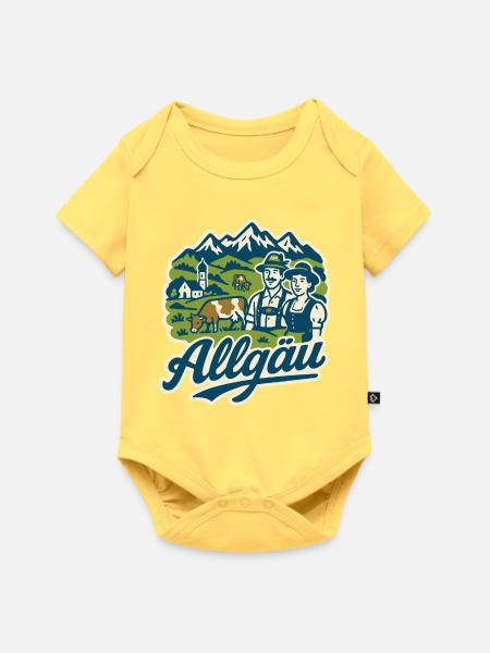 Allgäu Alpen Landschaft - Baby Premium Kurzarmbody - Pastellgelb