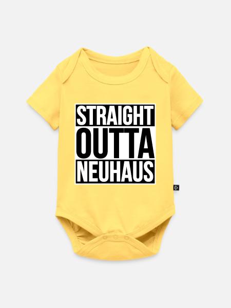 STRAIGHT OUTTA NEUHAUS - Baby Premium Kurzarmbody - Pastellgelb