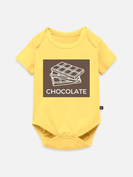 Schokolade Chocolate Linienkunst - Baby Premium Kurzarmbody - Pastellgelb