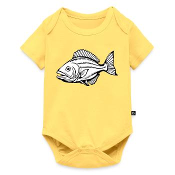 Cadeau de t-shirt Fish Angler - Body à manches courtes Premium Bébé - jaune pastel - Devant