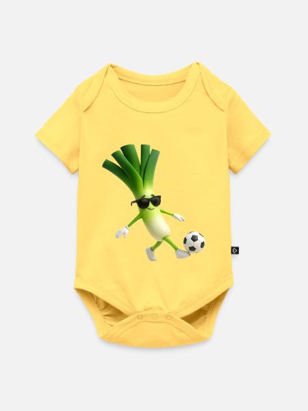 Lauch Fußball - Baby Premium Kurzarmbody - Pastellgelb