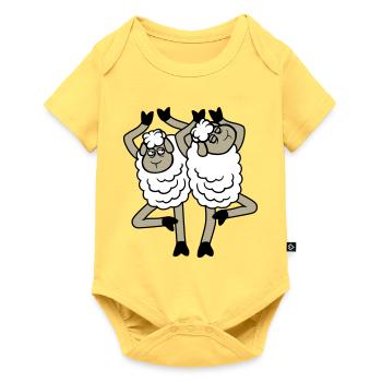 Schaf Paar Verärgert Gestört Baum Pose Yoga Rempel - Baby Premium short-sleeve bodysuit - sky yellow - Front