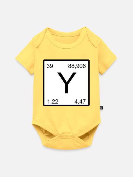 Yttrium Symbolik im Minimal-Layout - Baby Premium Kurzarmbody - Pastellgelb