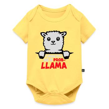 I Identify As A Probllama Cool Lama Problem Spruch - Baby Premium Kurzarmbody - Pastellgelb - Vorne