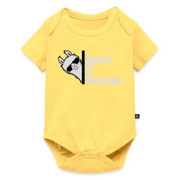 I Identify As A Probllama Cool Lama Problem Spruch - Baby Premium Kurzarmbody - Pastellgelb - Vorne