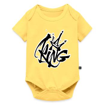 Lettrage King Graffiti - Body à manches courtes Premium Bébé - jaune pastel - Devant