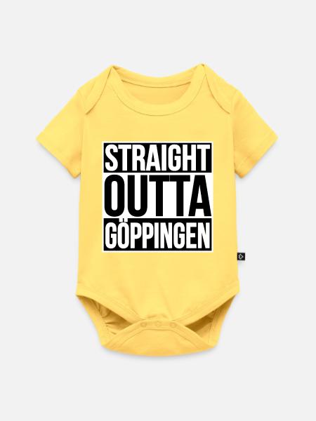 STRAIGHT OUTTA göppingen - Baby Premium Kurzarmbody - Pastellgelb