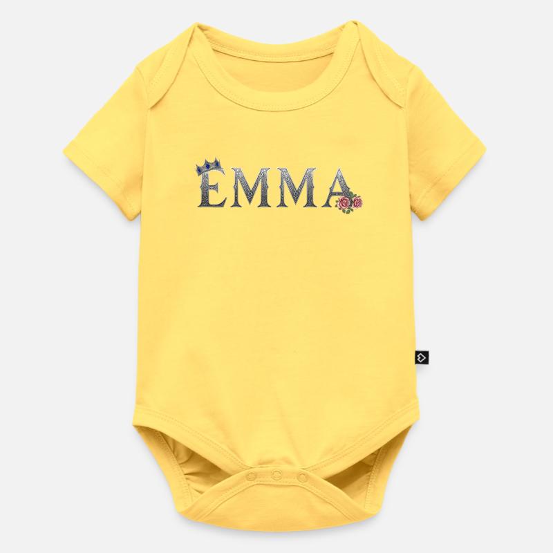 Emma Royale Rose - Body à manches courtes Premium Bébé - jaune pastel