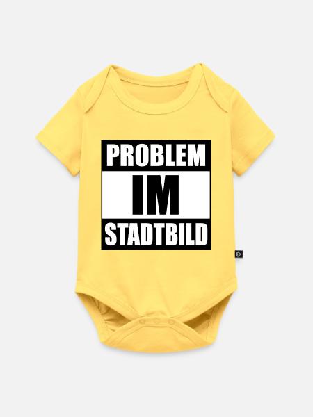 Problem im Stadtbild - Baby Premium Kurzarmbody - Pastellgelb