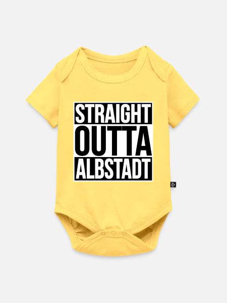 Straight Outta Albstadt - Baby Premium Kurzarmbody - Pastellgelb