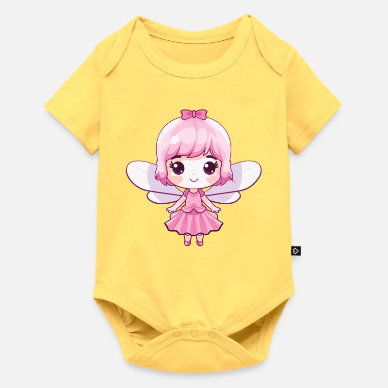 Fee Comic Niedlich - Baby Premium Kurzarmbody - Pastellgelb