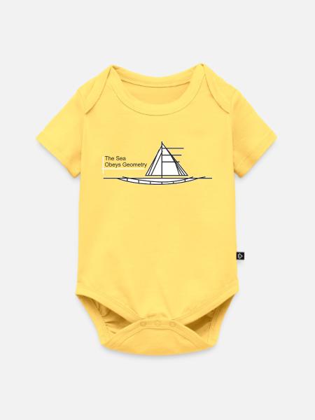 Sea Geometry Segelboot - Baby Premium Kurzarmbody - Pastellgelb