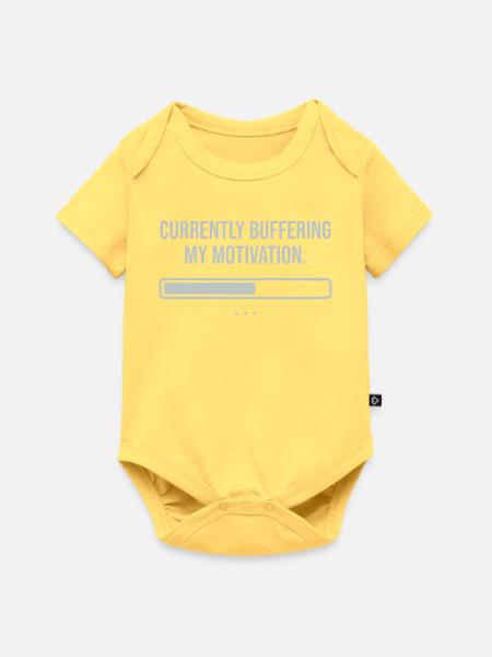 Currently buffering my motivation  - Baby Premium Kurzarmbody - Pastellgelb