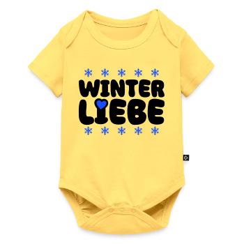 Cœur d’amour d’hiver - Body à manches courtes Premium Bébé - jaune pastel - Devant