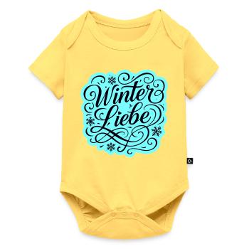 Amour d’hiver Coeur hivernal - Body à manches courtes Premium Bébé - jaune pastel - Devant