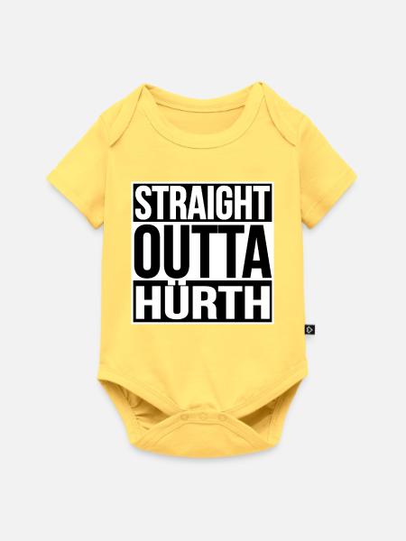 STRAIGHT OUTTA HÜRTH - Baby Premium Kurzarmbody - Pastellgelb